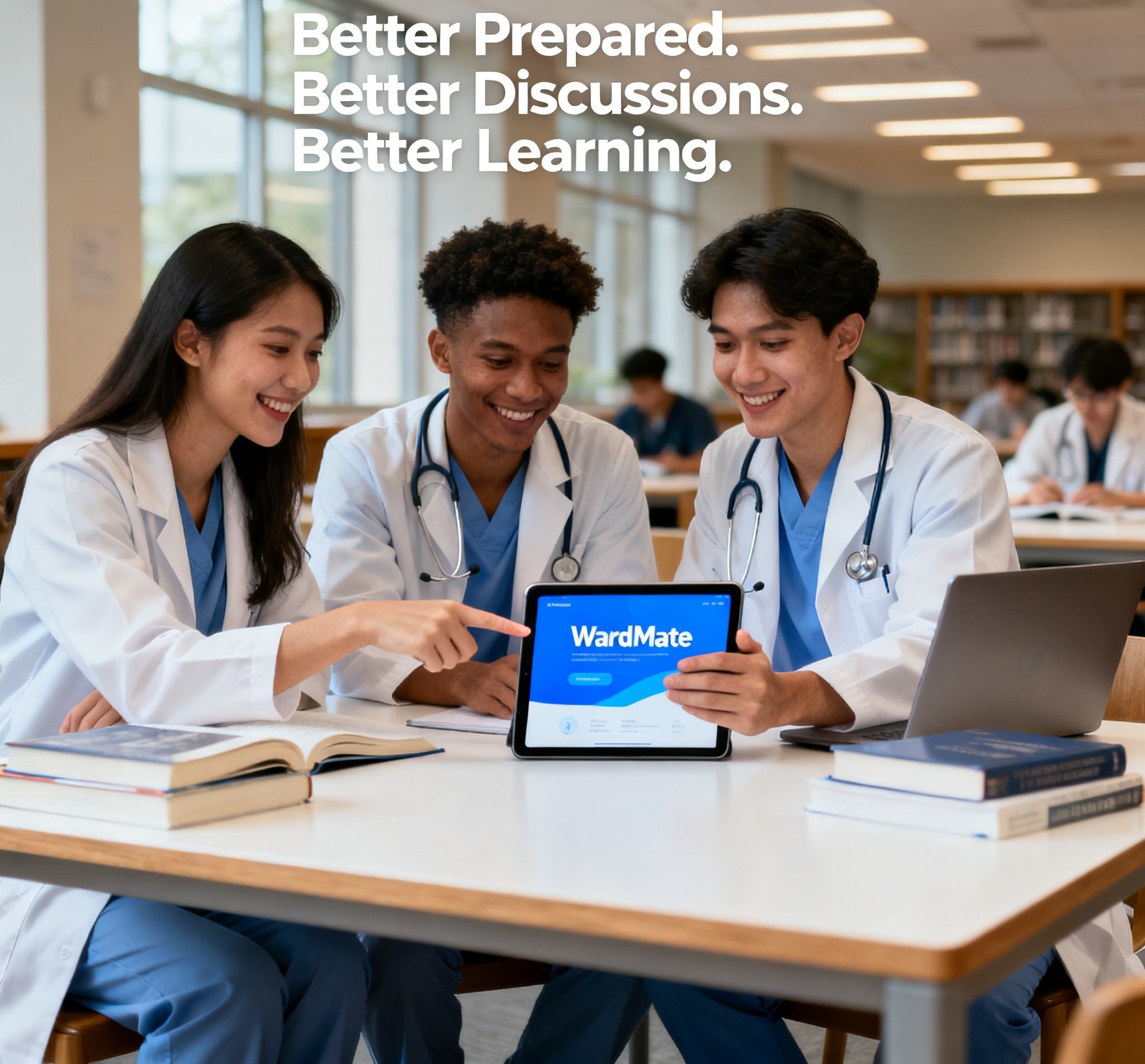 Medical students learning together